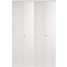 Impact Plus 71 in. x 84 in. Smooth Flush White Interior Closet Solid Core MDF Bi-fold Door with Chrome Trim