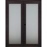 Belldinni 48 in.x 80 in. Right-Handed Active Black Apricot Glass Manufactured Wood Stard Double Prehung French Door