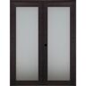 Belldinni 60 in.x 80 in. Right-Handed Active Black Apricot Glass Manufactured Wood Stard Double Prehung French Door