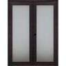 Belldinni 36 in.x 80 in. Right-Handed Active Black Apricot Glass Manufactured Wood Stard Double Prehung French Door