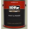 BEHR PREMIUM PLUS 1 gal. #QE-34 Court Green Flat Exterior Paint & Primer