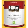 BEHR PREMIUM PLUS 1 gal. #330B-7 Sunflower Flat Low Odor Interior Paint & Primer