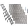 Fasade Ripple 18 in. x 24 in. Crosshatch Silver Vinyl Decorative Wall Tile Backsplash 15 sq. ft. Kit