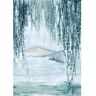 Walls Republic Blue Landscape Painting Mountain View Printed Non-Woven Paper Non-Pasted Textured Wallpaper L: 8 ft. 8 in. x W: 83 in.