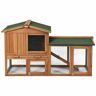 ANGELES HOME 58 in. Weatherproof Wooden Rabbit Hutch with Lockable Doors and Removable Tray
