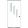 MMI Door Davina 30 in. x 80 in. Left-Hand Inswing 3-Lite Clear Low-E Primed Fiberglass Prehung Front Door on 4-9/16 in. Frame