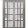 Sartodoors 3312 64 in. x 96 in. Universal Handling Frosted Glass Solid Core Gray Finished Pine Wood Interior Door Slab