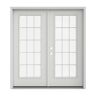JELD-WEN 60 in. x 80 in. Right-Hand/Inswing Low-E 15 Lite Primed Steel Double Prehung Patio Door with Brickmould