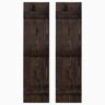 Dogberry 14 in. x 36 in. Wood Traditional Coffee Brown Cedar Board and Batten Shutters Pair