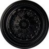 Ekena Millwork 15-3/4" x 1-7/8" Chester Urethane Ceiling Medallion (Fits Canopies upto 2-1/4"), Hand-Painted Jet Black