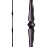 HOUSE OF FORGINGS Round 44 in. x 0.5625 in. Satin Black Double Knuckle Solid Wrought Iron Baluster