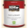 BEHR PREMIUM PLUS 1 gal. #ICC-90 Butter Yellow Flat Low Odor Interior Paint & Primer