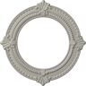 Ekena Millwork 13-1/8 in. x 8 in. ID x 5/8 in. Benson Urethane Ceiling Medallion (Fits Canopies upto 8 in.), Pot of Cream