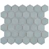 Merola Tile Tribeca 2 in. Hex Glossy Mist 11-1/8 in. x 12-5/8 in. Porcelain Mosaic Tile (10.0 sq. ft./Case)