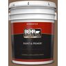 BEHR PREMIUM PLUS 5 gal. #PMD-60 Rich Walnut Flat Exterior Paint & Primer