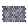 The Tile Doctor Glass Tile LOVE Forbidden Gray 12 in. X 12 in. Hex Glossy Glass Mosaic Tile for Walls, Floors and Pools