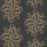 ELLE Decoration Collection Dark Grey/Gold Baroque Damask Vinly on Non-Woven Non-Pasted Wallpaper Roll (Covers 57 sq.ft.)