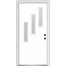 MMI Door Davina 36 in. x 80 in. Left-Hand Inswing 3-Lite Frosted Glass Primed Fiberglass Prehung Front Door on 4-9/16 in. Frame