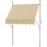 Outsunny 4 ft. Aluminum Frame Polyester Non-Screw Freestanding Retractable Awning (78.75 W x 47.25 D in. Projection) in Beige