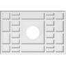 Ekena Millwork 24 in. W x 16 in. H x 5 in. ID x 1 in. P Beaux Architectural Grade PVC Contemporary Ceiling Medallion