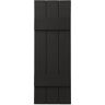 Ply Gem 11 in. x 35 in. Polypropylene Plastic 3-Board Closed Board and Batten Shutters Pair in Peppercorn