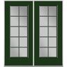 Masonite 72 in. x 80 in. Conifer Fiberglass Prehung Left-Hand Inswing 10-Lite Clear Glass Patio Door in Vinyl Frame