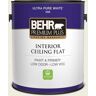 BEHR PREMIUM PLUS 1 gal. #GR-W09 Snowfall White Ceiling Flat Interior Paint