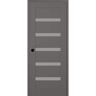 Belldinni Leora DIY-Friendly 28 in. x 84 in. Right-Hand 6-Lite Frosted Glass Gray Matte Composite Single Prehung Interior Door