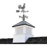 Good Directions Manchester 26in. x 26in. Square x 59in. High Vinyl Cupola with Black Aluminum Roof and Zinc Aluminum Rooster Weathervane