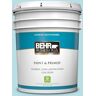 BEHR PREMIUM PLUS 5 gal. #M470-2 Basin Blue Satin Enamel Low Odor Interior Paint & Primer