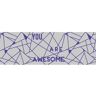 Dundee Deco Falkirk Dandy Indigo, Off-White You Are Awesome Modern Peel and Stick Wallpaper Border