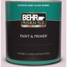 BEHR PREMIUM PLUS 1 qt. #S120-2 Etiquette Semi-Gloss Enamel Exterior Paint & Primer