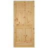 Builders Choice 36 in. x 80 in. 6 Panel Raised Solid Core Unfinished Knotty Pine Wood Interior Door Slab