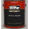 BEHR PREMIUM PLUS 1 gal. #T17-09 Laid Back Gray Flat Exterior Paint & Primer