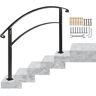 VEVOR Outdoor Handrails Fit 4 to 5 Steps Stair Railing Black Front Porch Hand Rail Wrought Iron Handrail for Concrete Steps