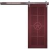 VeryCustom 42 in. x 84 in. The Trailblazer Carmine Wood Sliding Barn Door with Hardware Kit in Black