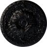 Ekena Millwork 19-5/8" x 3/4" Amelia Urethane Ceiling Medallion (Fits Canopies upto 2-3/8"), Hand-Painted Jet Black