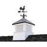 Good Directions Coventry 30in. x 30in. Square x 66in. High Vinyl Cupola with Black Aluminum Roof and Black Aluminum Rooster Weathervane