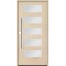 Krosswood Doors ASCEND Modern Faux Pivot 36 in. x 80 in. 5 Lite Right-Hand/Inswing Satin Glass Unfinished Fiberglass Prehung Front Door