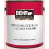 BEHR PREMIUM PLUS 1 gal. #M160-1 Cupcake Pink Hi-Gloss Enamel Interior/Exterior Paint