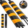 VEVOR 72.8 in. x 12.2 in. x 2.2 in. Cable Organizers 6 ft. 2-Channel Speed Bump 22,046 lbs. Load Cable Protector Ramp, 2-Pack