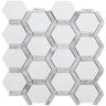 Jeffrey Court Norton White 11.75 in. x 11.875 in. Hexagon Semi Polished Marble Wall and Floor Mosaic Tile (9.689 sq. ft./Case)