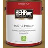 BEHR PREMIUM PLUS 1 gal. #330D-7 Sconce Gold Flat Low Odor Interior Paint & Primer