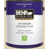 BEHR PREMIUM PLUS 1 gal. #BXC-50 Stucco White Ceiling Flat Interior Paint