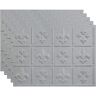 Fasade Cashmere 18.25 in. x 24.25 in. Fleur-de-lis Vinyl Backsplash Panel in (5-Pack)