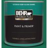 BEHR PREMIUM PLUS 1 qt. #S-H-470 Precious Emerald Semi-Gloss Enamel Exterior Paint & Primer