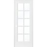 Krosswood Doors 30 in. x 80 in. Shaker 10-Lite Primed Right-Hand Low-E Glass MDF Wood Clear Composite Single Prehung Interior Door