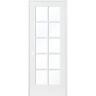 Krosswood Doors 32 in. x 80 in. Shaker 10-Lite Primed Right-Hand Low-E Glass MDF Wood Clear Composite Single Prehung Interior Door