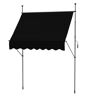 Outsunny 4 ft. Aluminum Frame Polyester Non-Screw Freestanding Retractable Awning (78.75 W x 47.25 D in. Projection) in Black