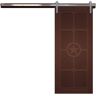 VeryCustom 36 in. x 84 in. The Trailblazer Coffee Wood Sliding Barn Door with Hardware Kit in Stainless Steel